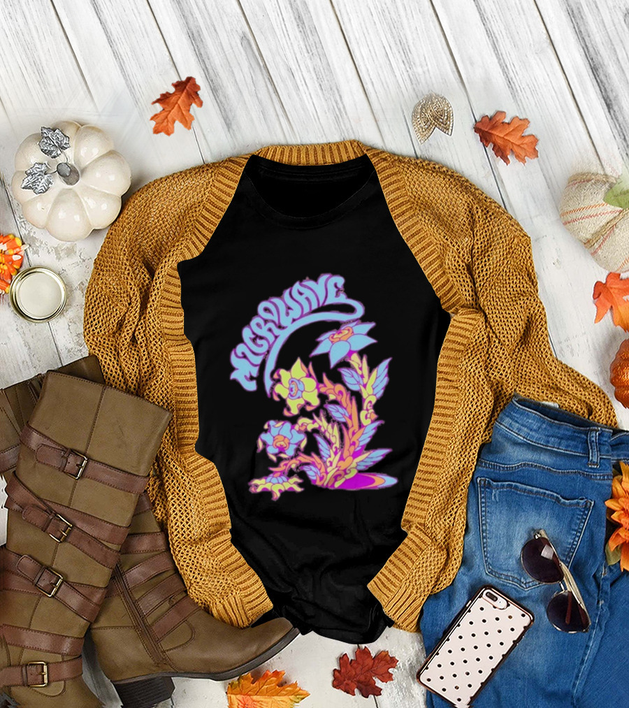Microwave Psychedelic Floral T-Shirt