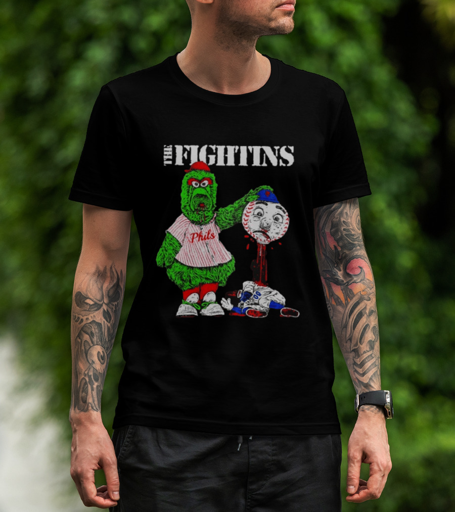 The Fightins Phillie Phanatic Philadelphia Phillies Holding Mr. Met T-Shirt