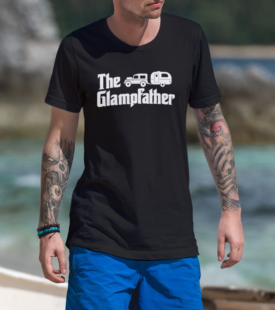 The Glampfather Jeep Camper Caravan Camping Trip T-Shirt