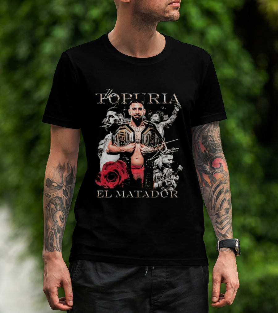 Topuria El Matador Ilia UFC Fighter With Championship Belt Concept T-Shirt