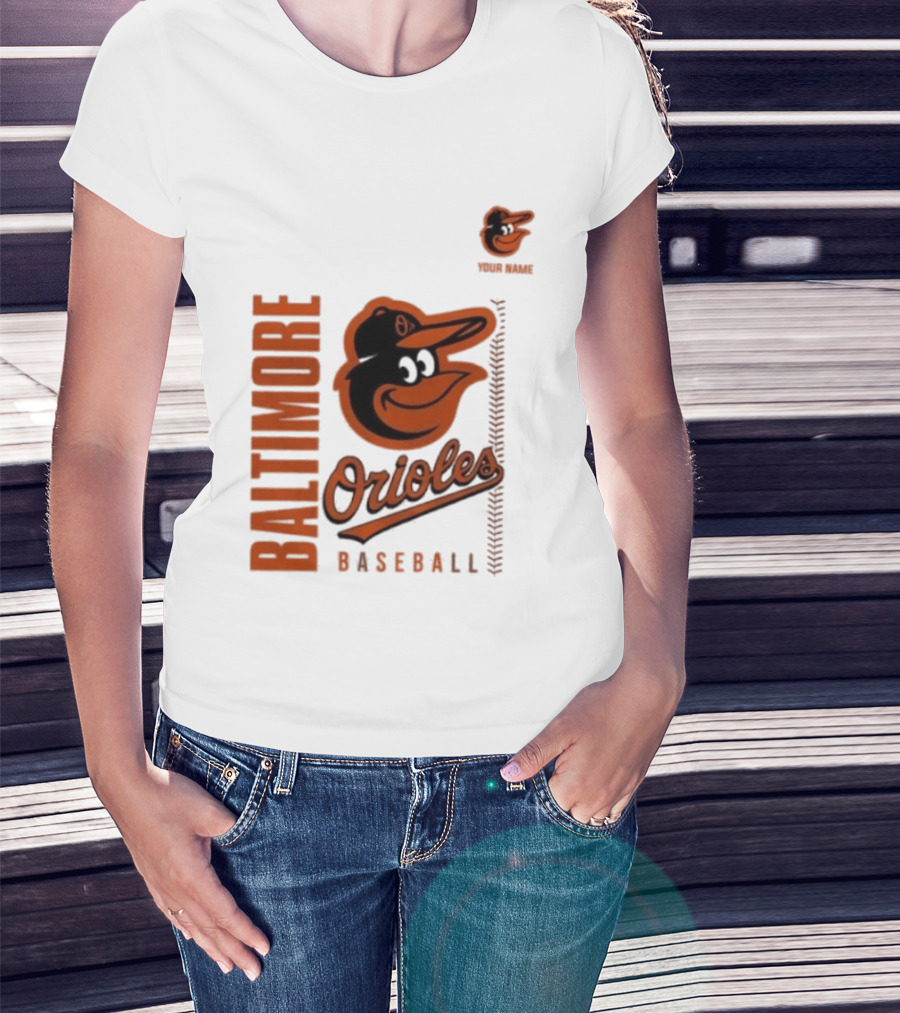 Baltimore Orioles Baseball Team Logo With Mascot Bird T-Shirt