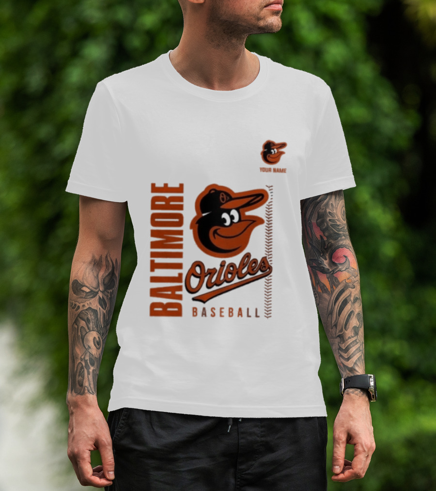 Baltimore Orioles Baseball Team Logo With Mascot Bird T-Shirt
