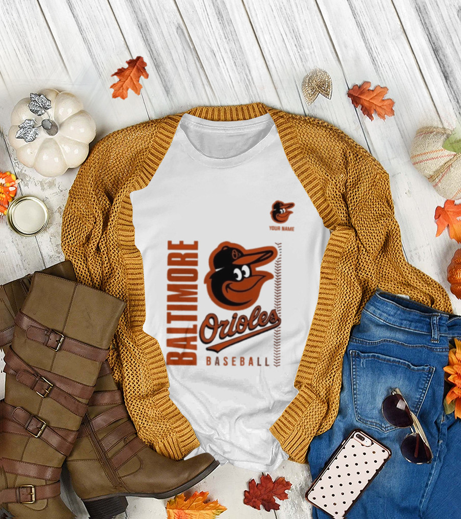 Baltimore Orioles Baseball Team Logo with Mascot Bird T-Shirt