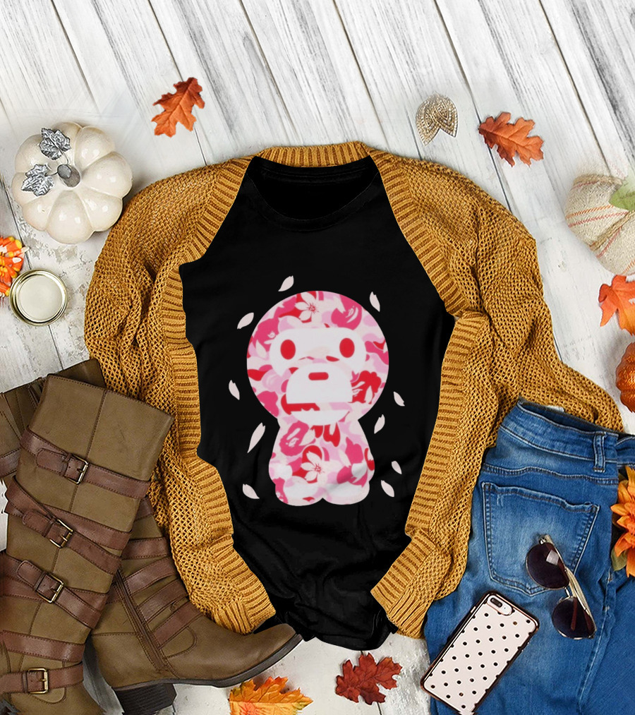 Abc Sakura Camo Baby Milo Cropped Blossom Series T-Shirt