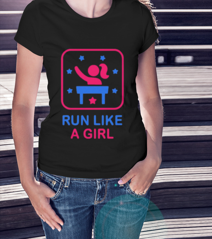 Run Like A Girl Happy Women's History Month Empowerment Stars T-Shirt