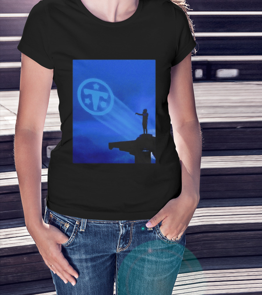 Tennessee Titans Bat Signal Navy Blue Fan Gear T-Shirt