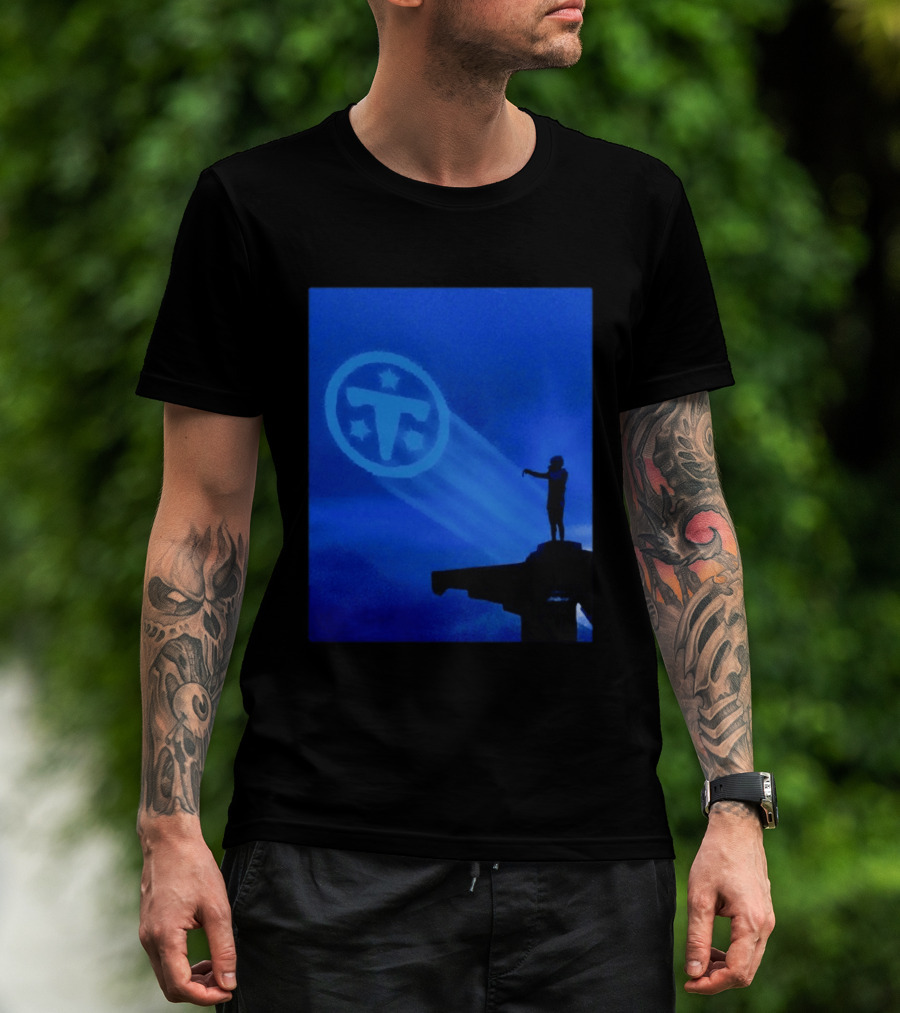 Tennessee Titans Bat Signal Navy Blue Fan Gear T-Shirt