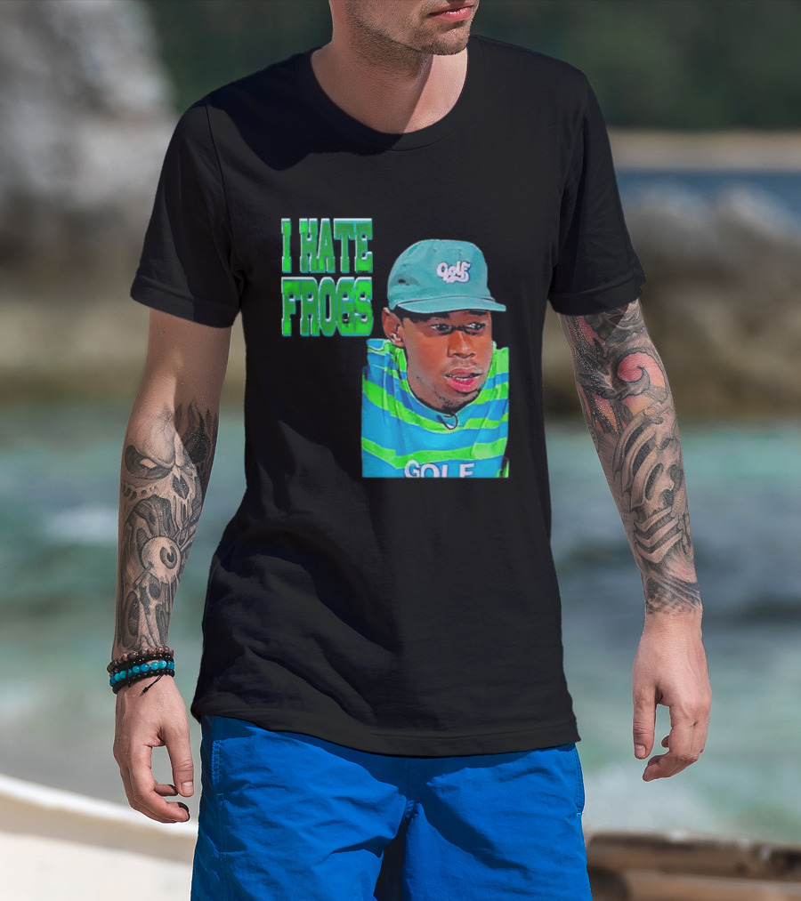 Tyler The Creator I Hate Frogs Meme Golf Hat Striped T-Shirt