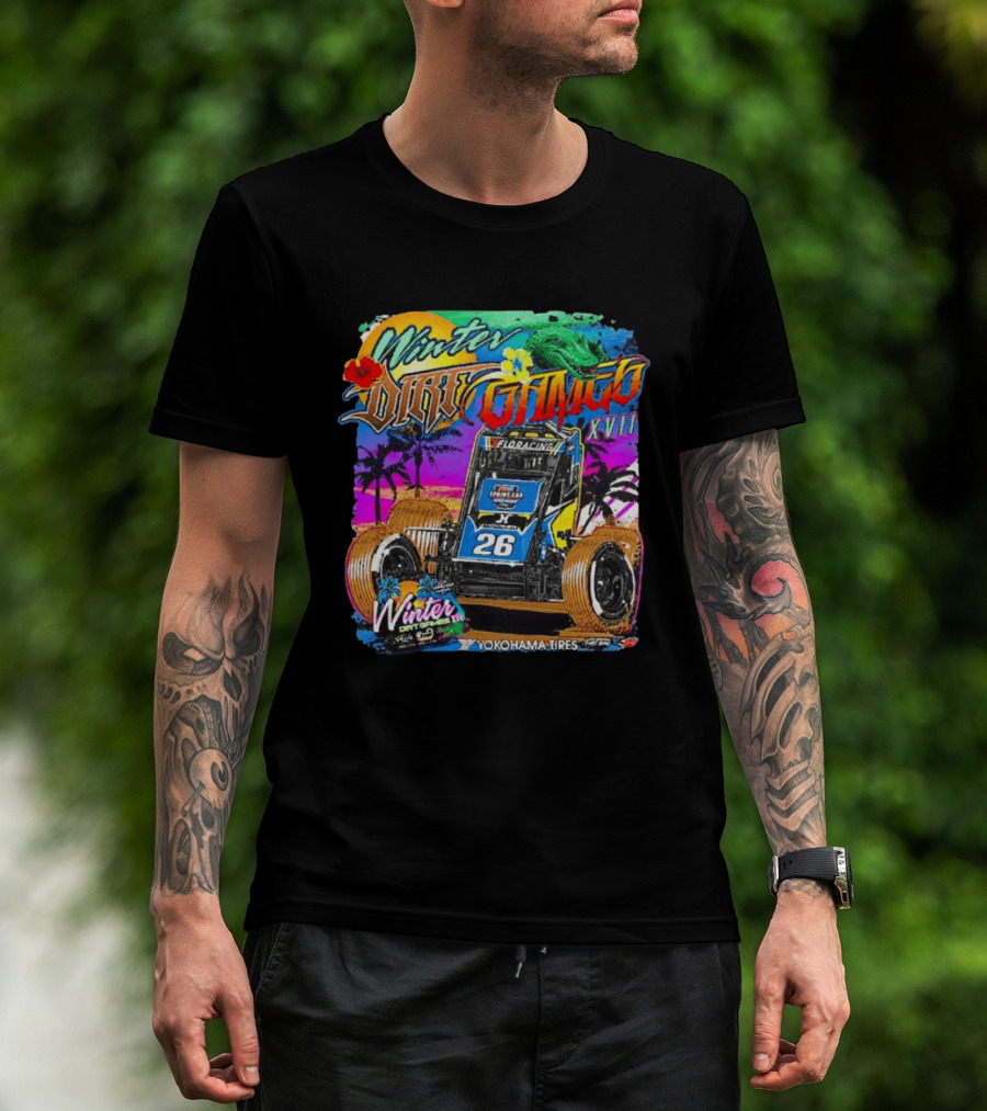 Winter Dirt Games XVII Sprint Car Yokohama Tires FloRacing 26 Tropical T-Shirt