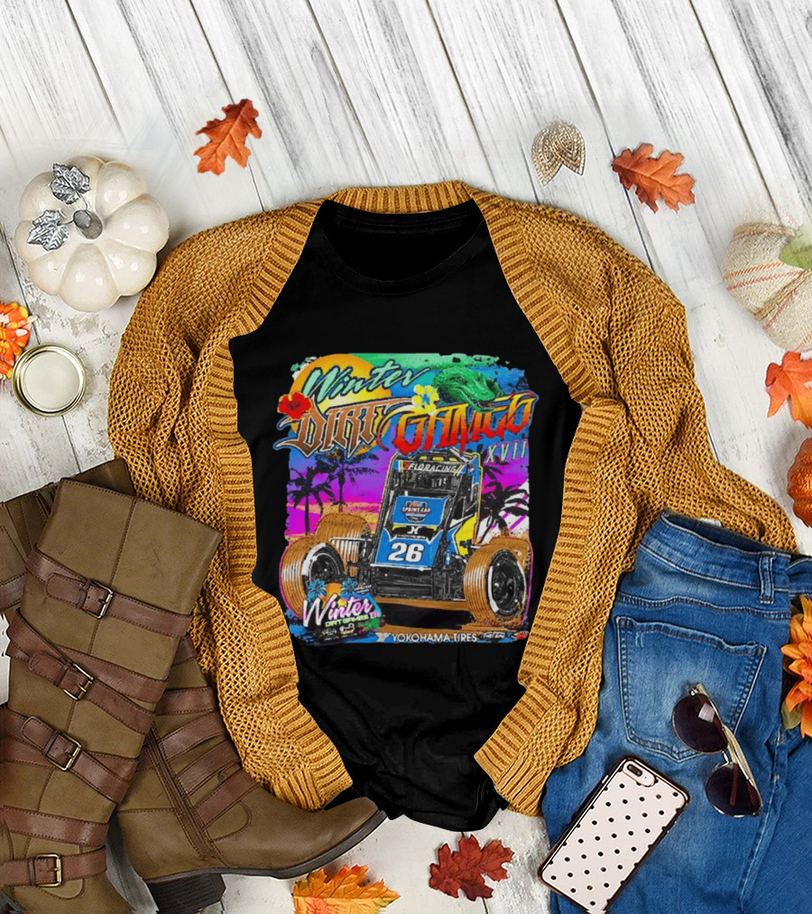 Winter Dirt Games XVII Sprint Car Yokohama Tires FloRacing 26 Tropical T-Shirt
