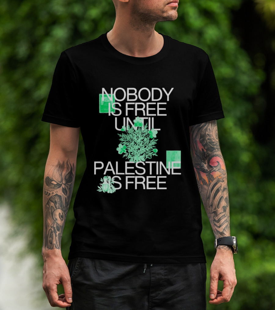 Nobody Is Free Until Palestine Is Free St. Patrick's Day Shamrock T-Shirt