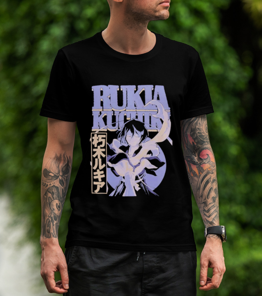 Bleach Rukia Kuchiki Anime Character Illustration Japanese T-Shirt