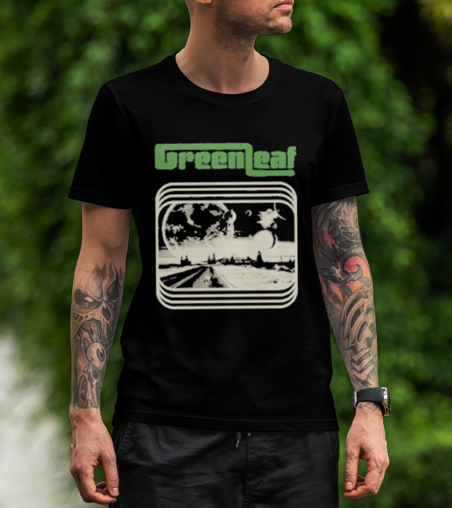 Greenleaf Black Space Scenic Globe With Railway Tracks T-Shirt