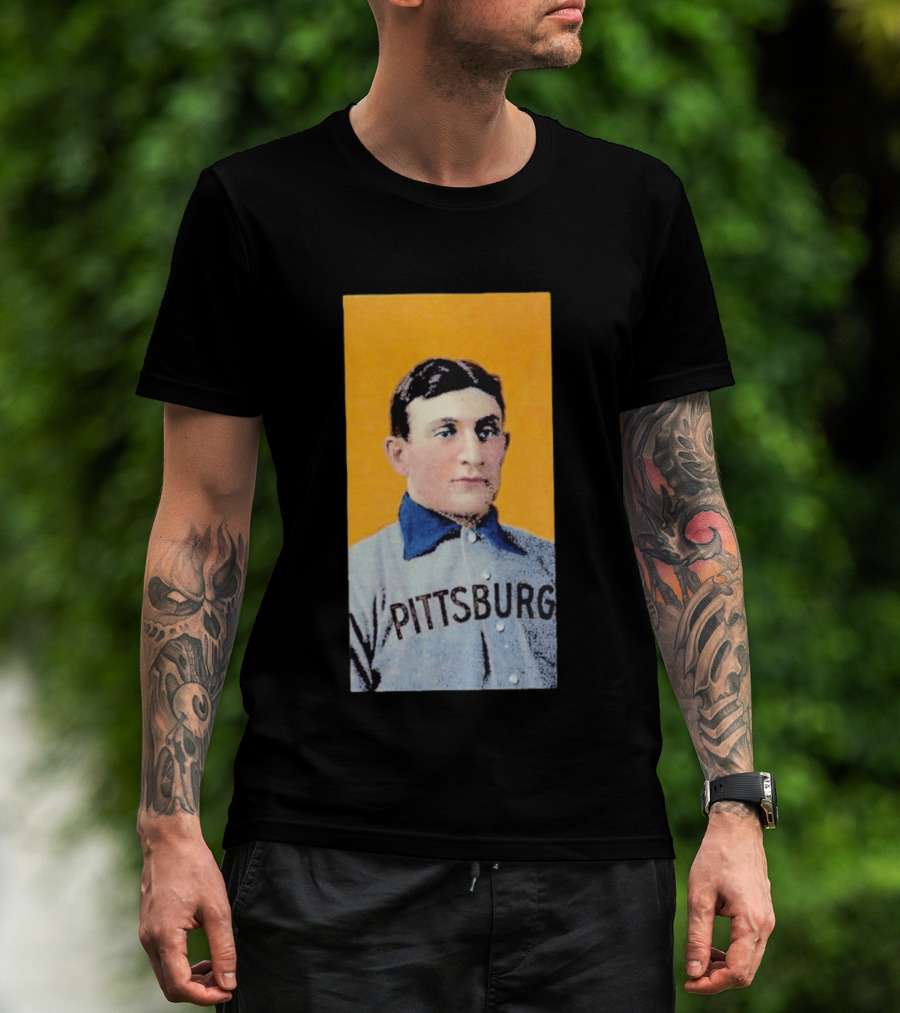 Pittsburgh Vintage Honus Wagner Baseball Player Card T-Shirt