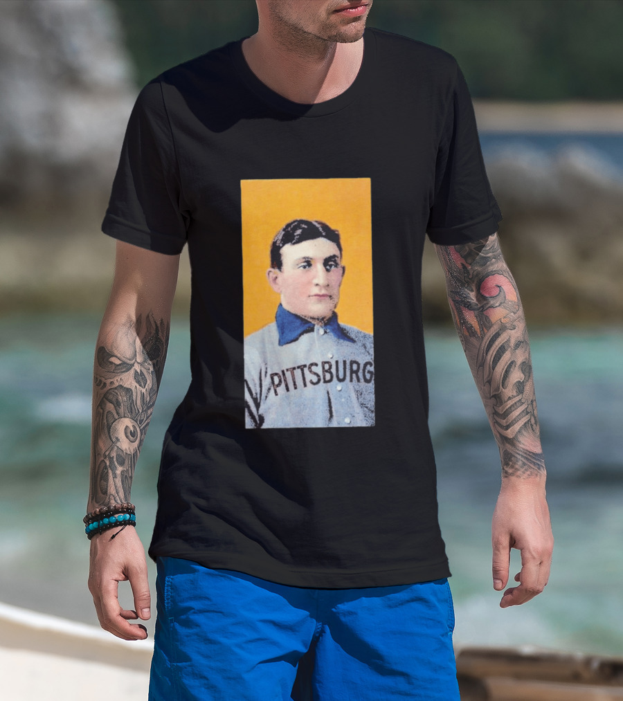 Pittsburgh Vintage Honus Wagner Baseball Player Card T-Shirt