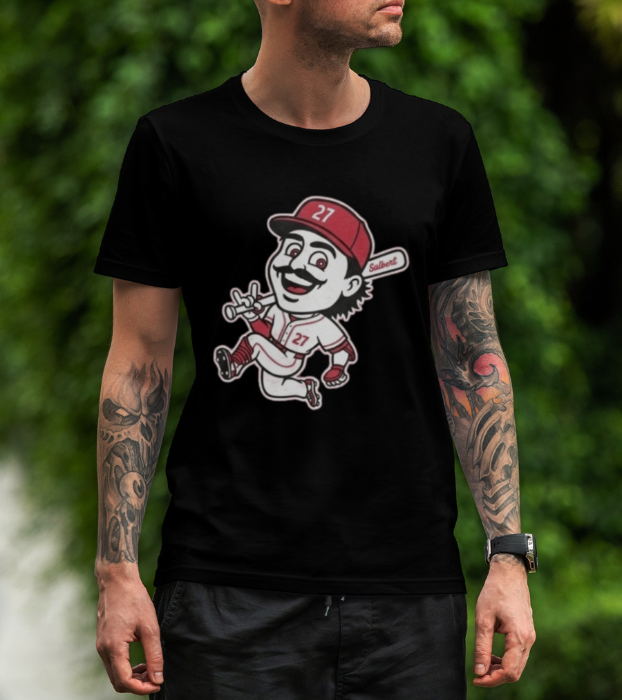 Sal Stewart Cartoon Baseball Character Number 27 Salbert T-Shirt