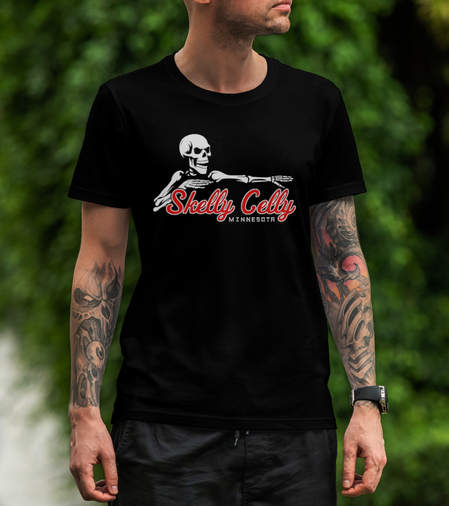 Skelly Celly Minnesota Twins Skeleton Celebration T-Shirt