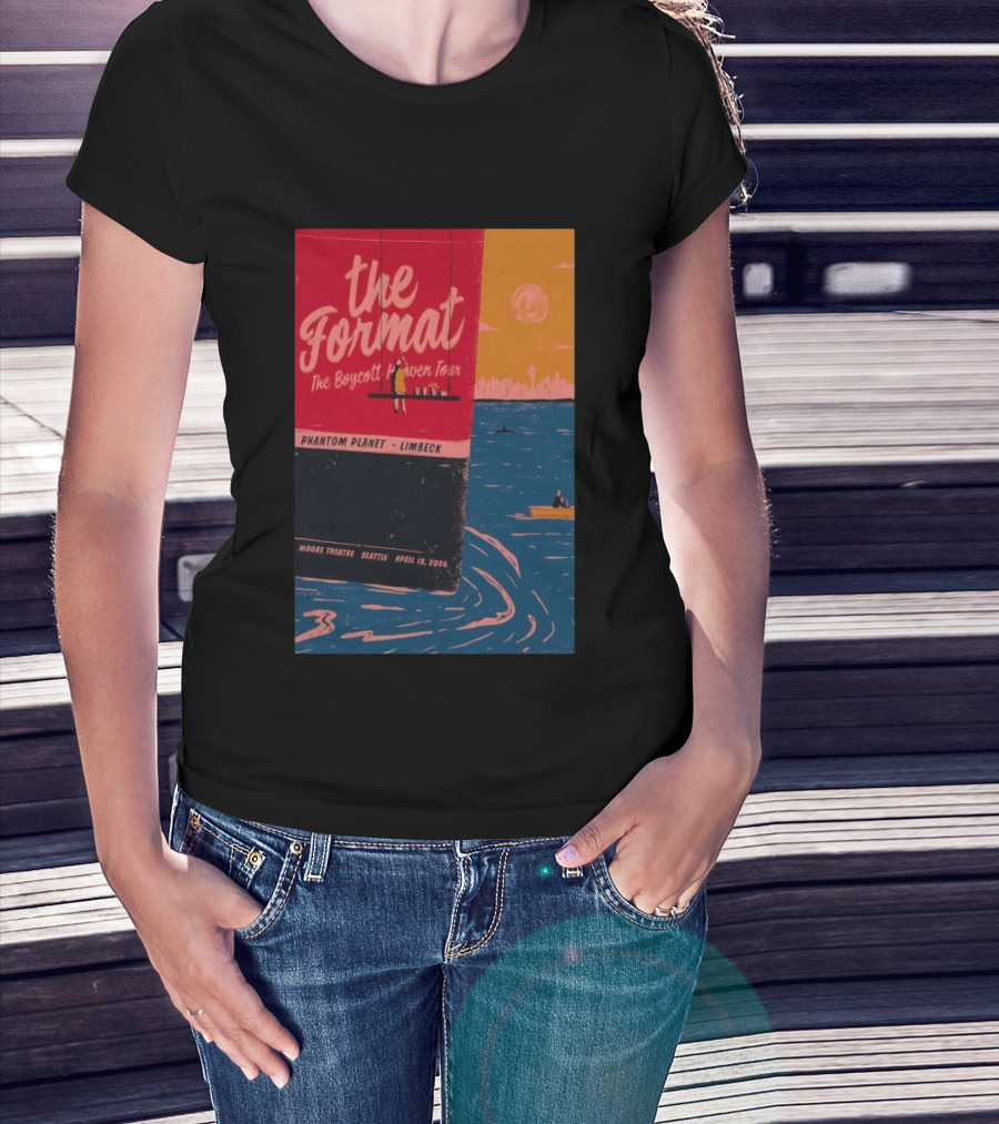 The Format Boycott Heaven Tour Moore Theatre Seattle April 13 2026 Phantom Planet Limbeck T-Shirt