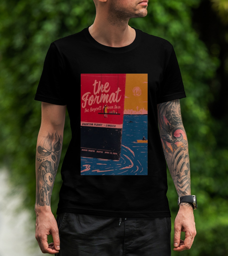 The Format Boycott Heaven Tour Moore Theatre Seattle April 13 2026 Phantom Planet Limbeck T-Shirt