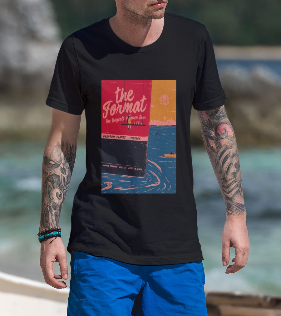 The Format Boycott Heaven Tour Moore Theatre Seattle April 13 2026 Phantom Planet Limbeck T-Shirt