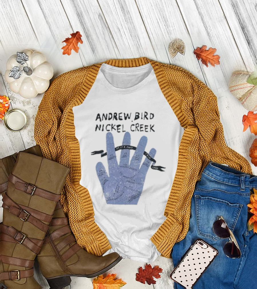 Andrew Bird Nickel Creek Blue Hand Visual T-Shirt