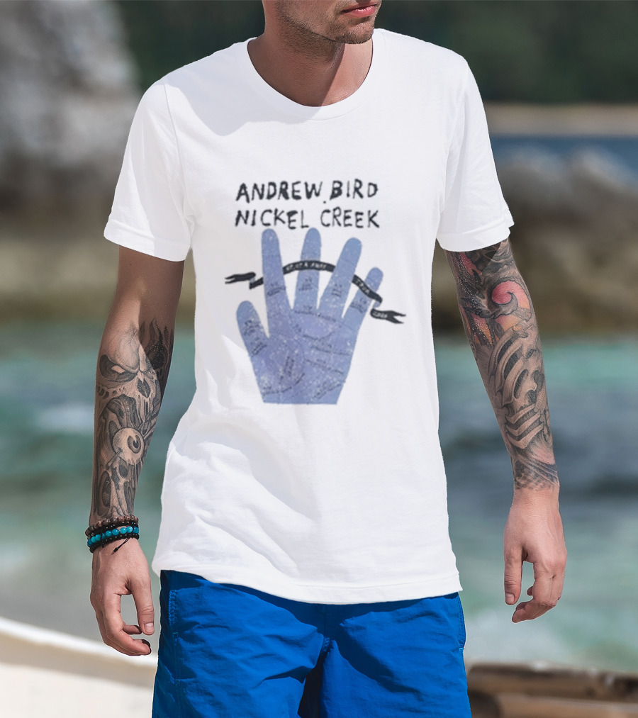 Andrew Bird Nickel Creek Blue Hand Visual T-Shirt