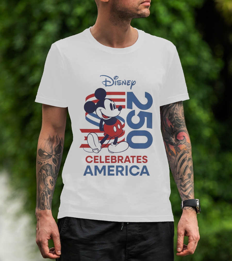 Disney Celebrates America Mickey Mouse 250 USA Patriotic Vibe T-Shirt