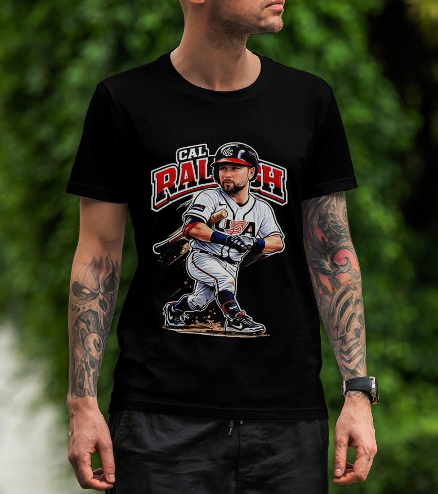 Cal Raleigh USA Baseball Classic Team Player Caricature T-Shirt