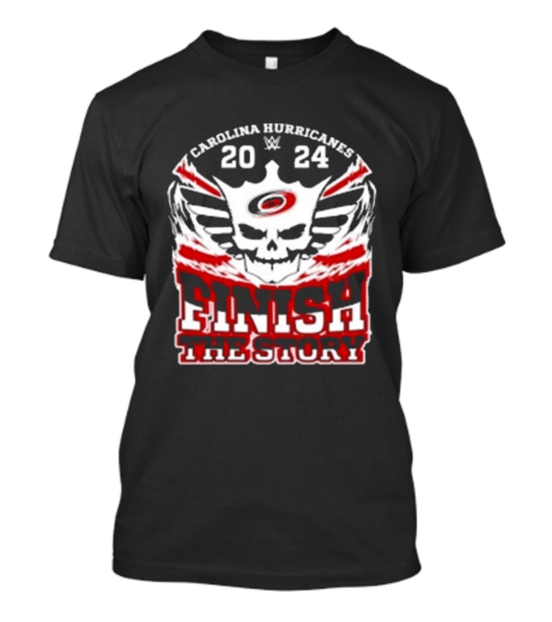 Cody Rhodes Carolina Hurricanes 2024 Finish The Story Skull Wings T-Shirt