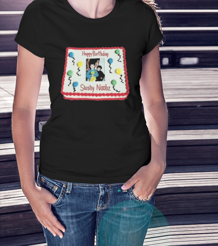 Happy Birthday Slushy Noobz Cake Balloons 2026 T-Shirt