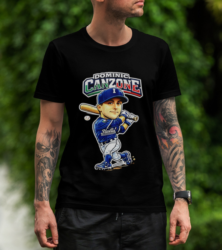 Italy Baseball Classic Dominic Canzone Italia Team Caricature T-Shirt