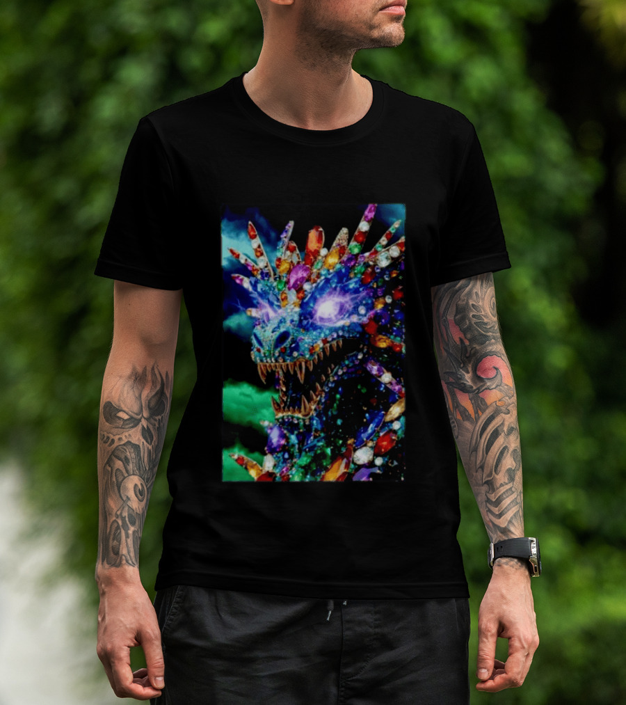 Dragon Crystal Psychedelic Gem Monster Multicolor Jewel Encrusted Creature T-Shirt