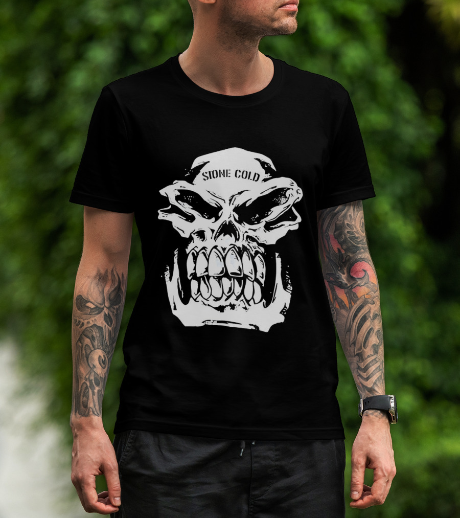 Stone Cold Steve Austin Hellraiser Skull Snow Wash T-Shirt