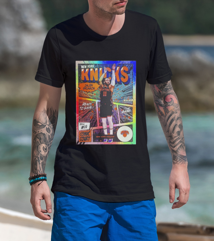 New York Knicks Jalen Brunson Comic Court Issue 11 T-Shirt