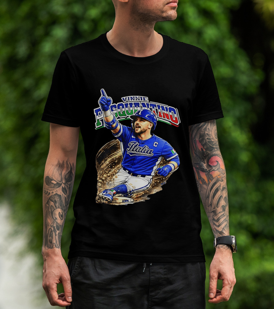 Vinnie Pasquantino Italy Baseball Classic Caricature Italia Jersey Celebration T-Shirt