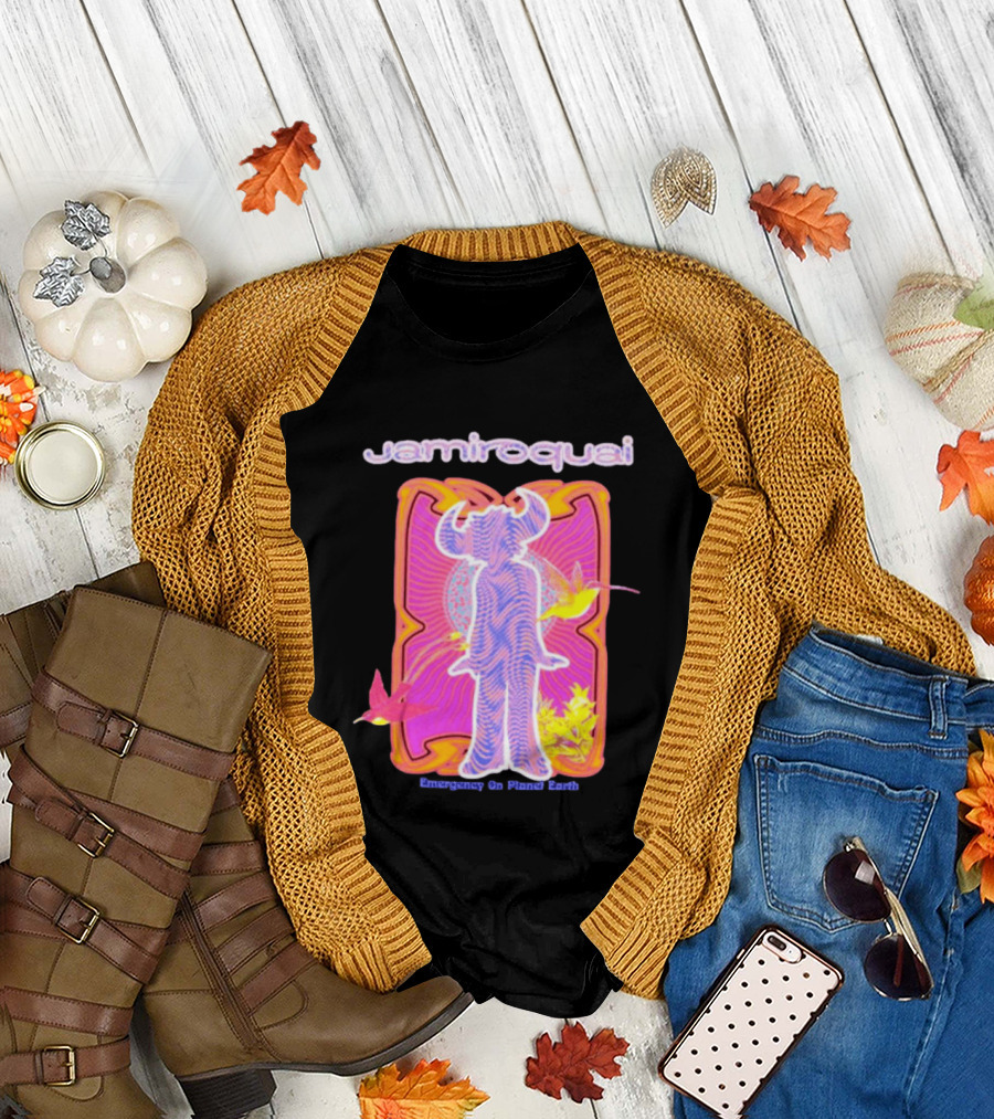 Jamiroquai Emergency on Planet Earth Psychedelic Vibrant Hummingbird T-Shirt