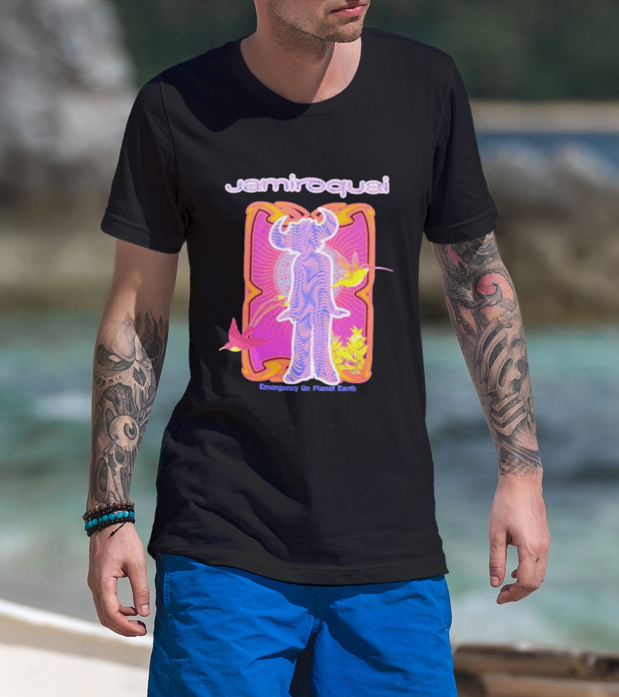 Jamiroquai Emergency On Planet Earth Psychedelic Vibrant Hummingbird T-Shirt