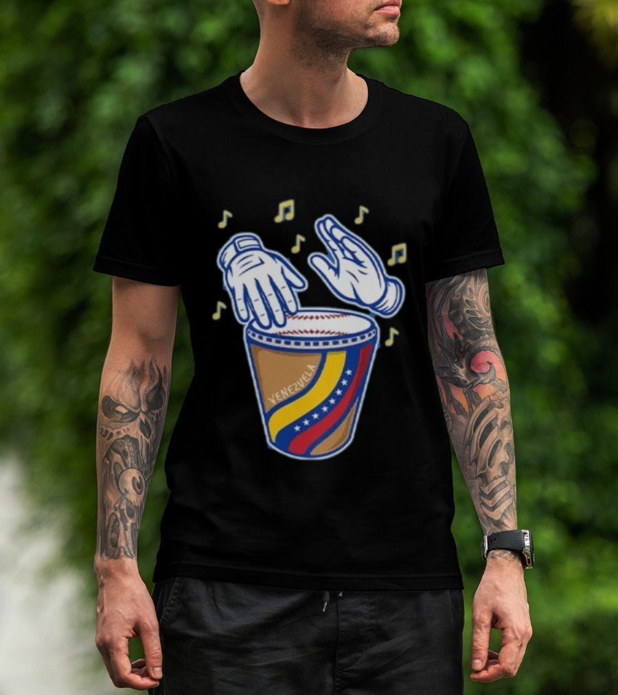 Willson Contreras Venezuela Baseball Tambor Musical Notes T-Shirt