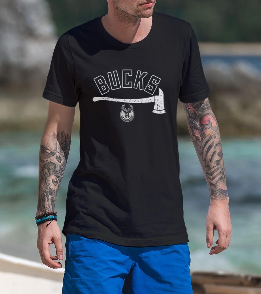 Bucks Firefighter Axe Milwaukee Team T-Shirt