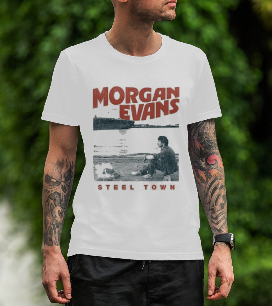 Morgan Evans Steel Town Sunset Silhouette Rowboat T-Shirt