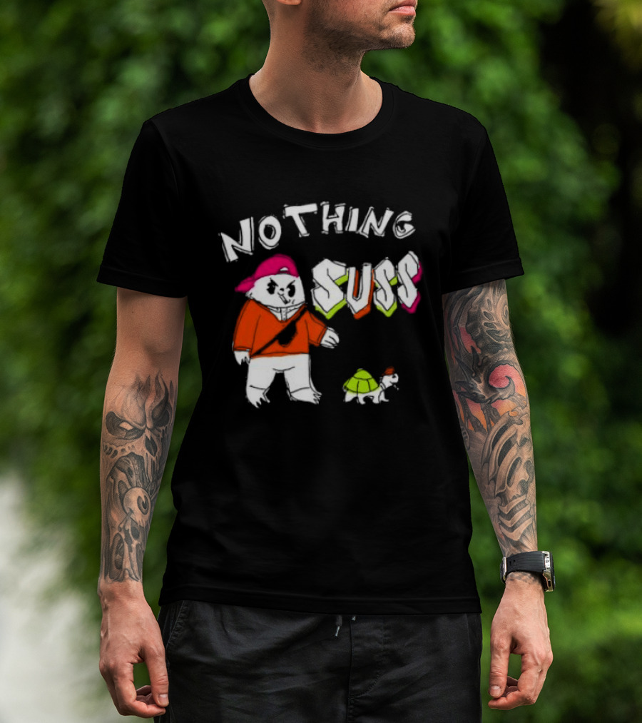 Nothing Suss Cat In Red With Turtle T-Shirt