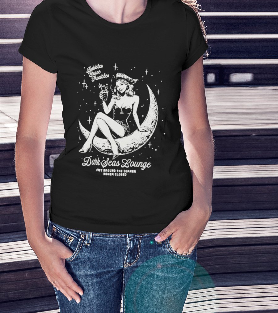Dark Seas Lounge Hot Since The Summer Moon Maiden Cosmic Cocktails T-Shirt