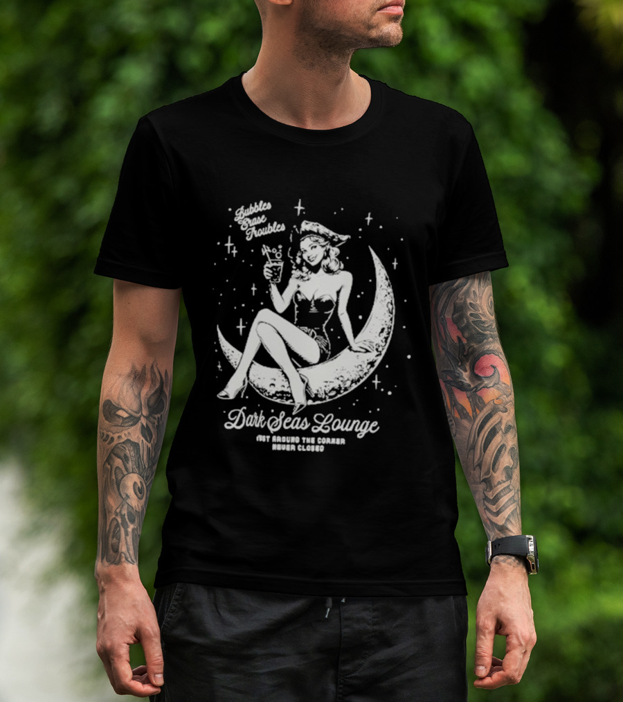 Dark Seas Lounge Hot Since The Summer Moon Maiden Cosmic Cocktails T-Shirt