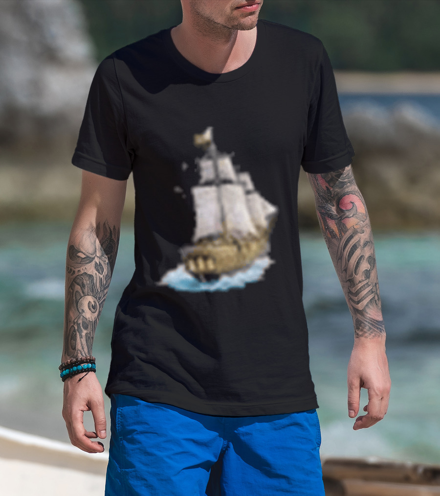 Johnny Blue Skies Dark Clouds Mutiny Midnight Ship Adventure T-Shirt