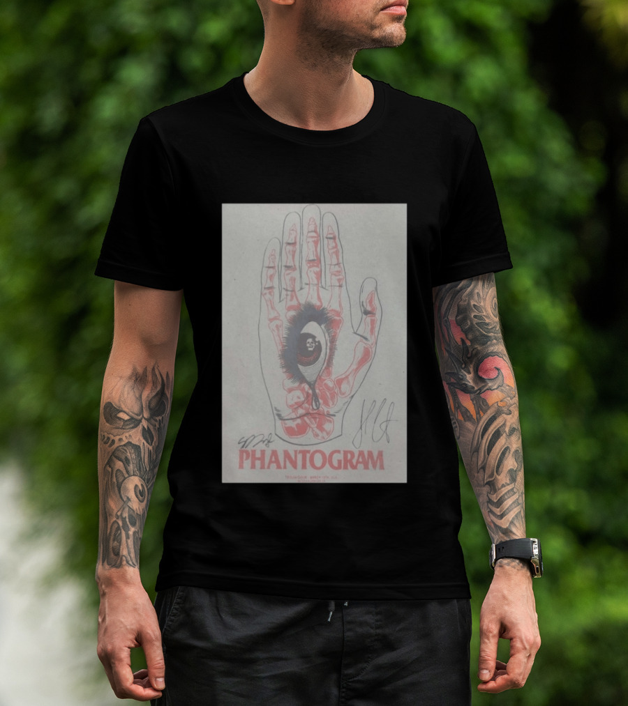 Phantogram Signed Hand And Eye Art Troubadour March 13 2026 West Hollywood CA T-Shirt
