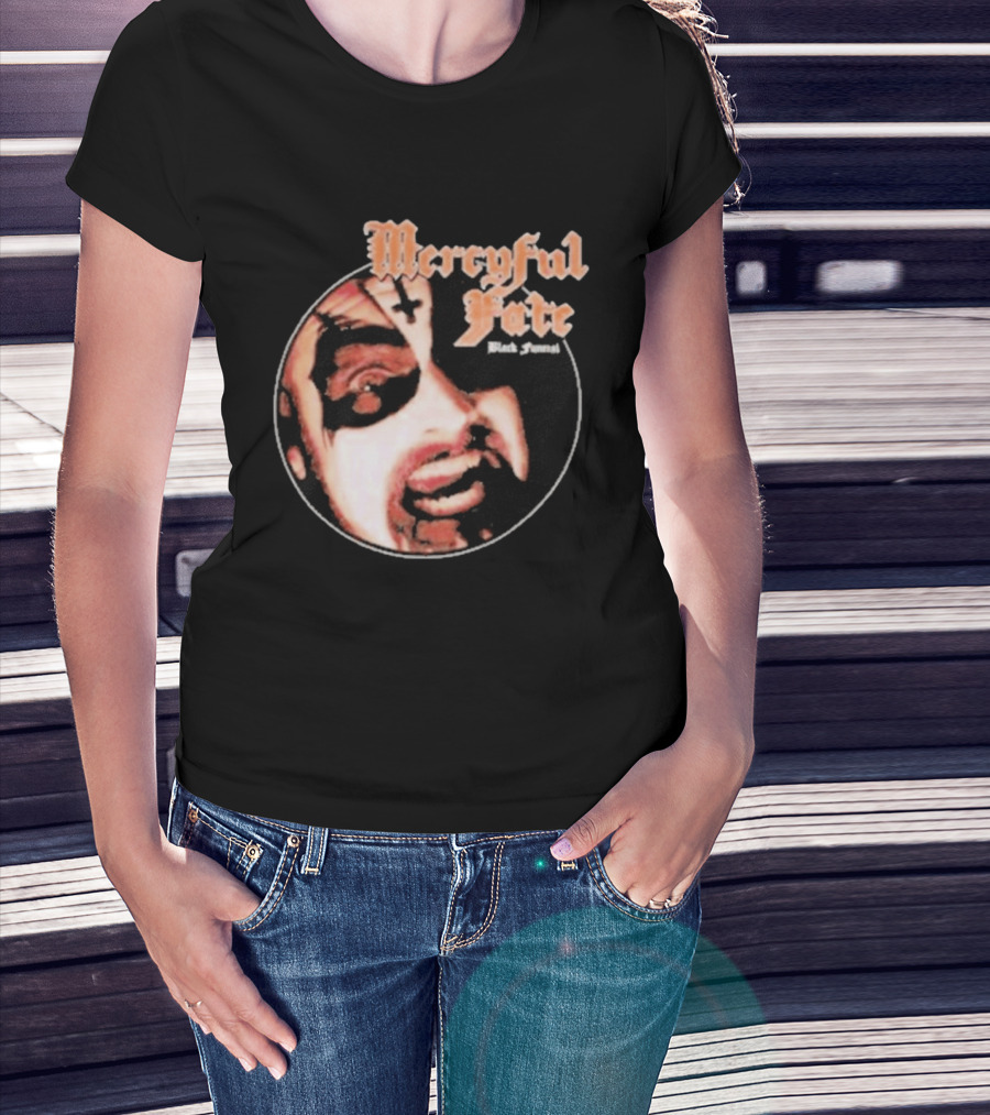 Mercyful Fate Black Funeral Face Paint Circle T-Shirt