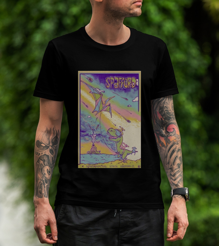 Spafford 3/15/14 Infinity Music Hall Hartford CT Dinosaur Kite T-Shirt