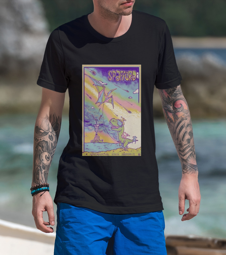 Spafford 3/15/14 Infinity Music Hall Hartford CT Dinosaur Kite T-Shirt