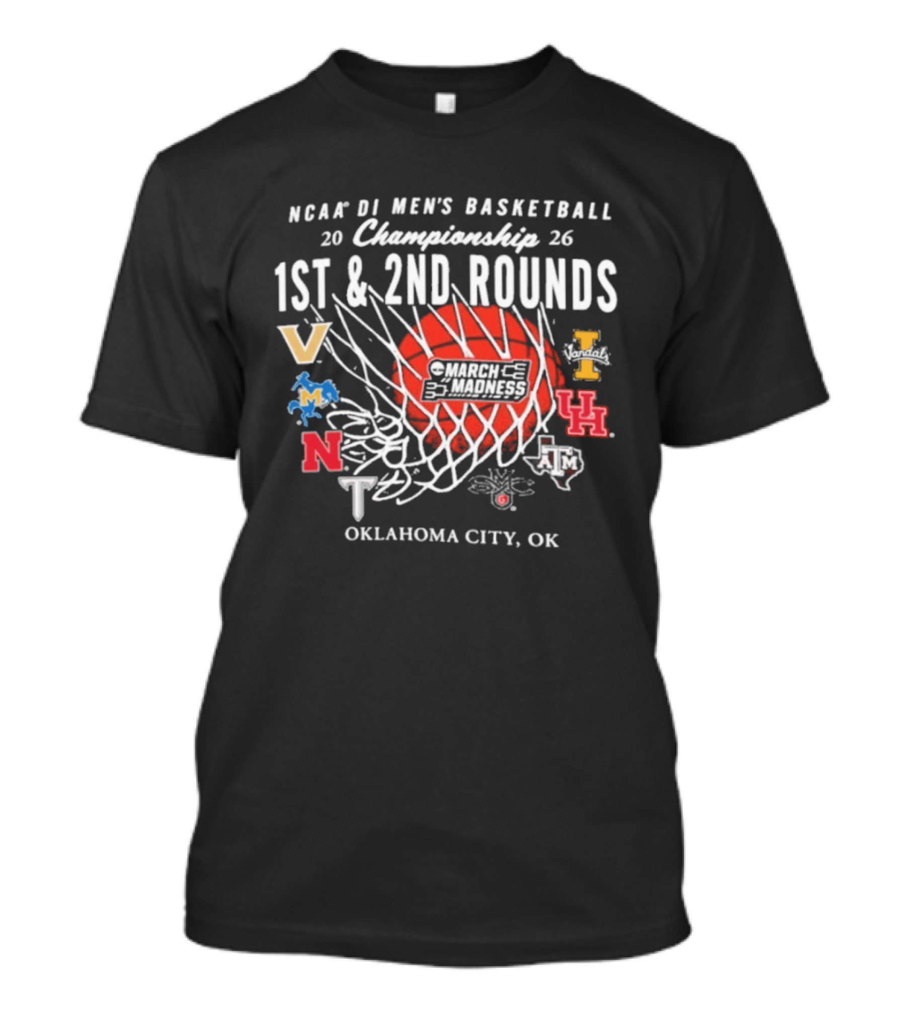 2026 NCAA DI Men's Basketball Championship 1st 2nd Rounds Oklahoma City OK T-Shirt