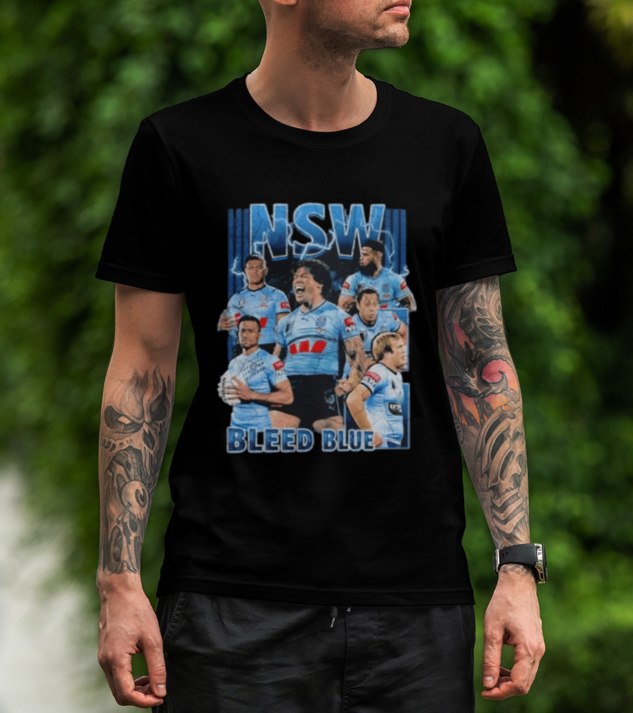 NSW Origin Rugby League Bleed Blue Players Team Sportswear T-Shirt